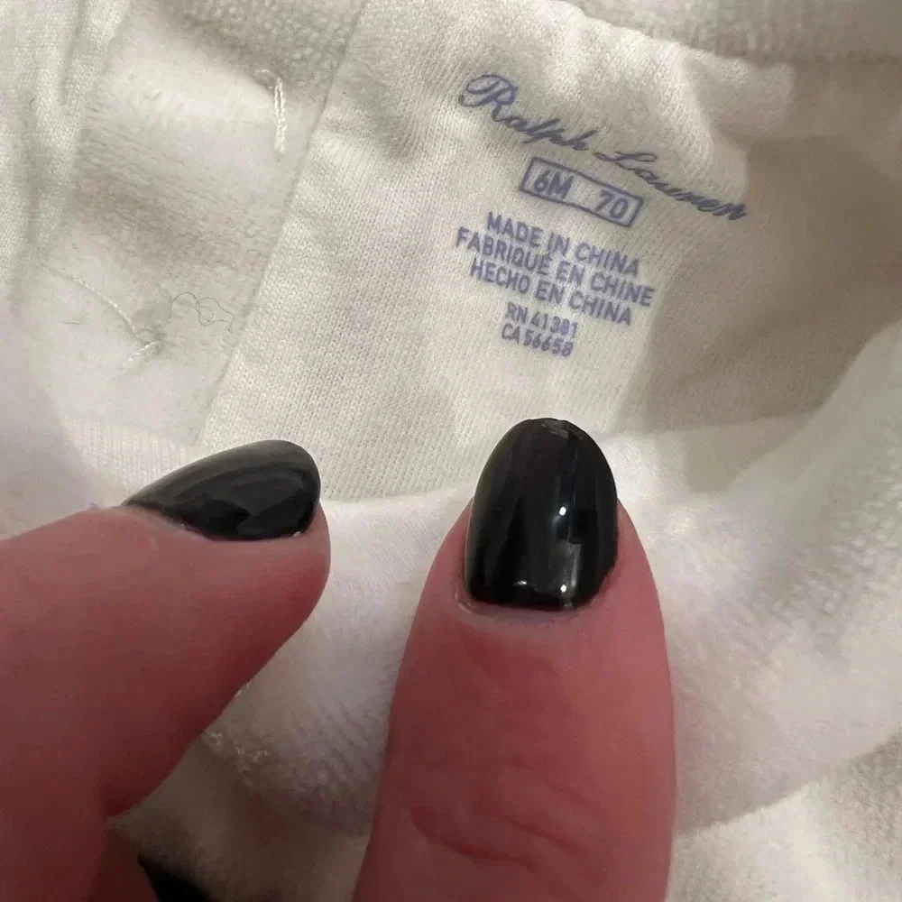 Ralph Lauren Soft Cream Velvet Footie Pajamas